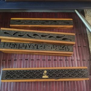 1 Wood Incense Box Holder and Fumigator
